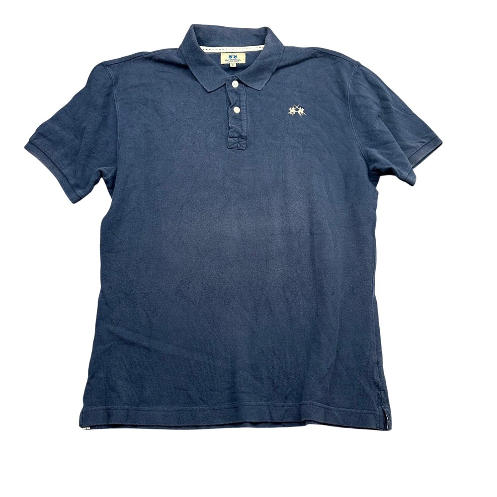 La Martina Polo Shirt Men XL Navy Blue LM 1942 Embroidery Buenos Aires Vintage